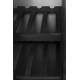 Vinothèque Rob Woody Armoire à Vin Moderne Rangement Bouteilles et Verres en Métal Bois Noir et Verre 35x52x103cm