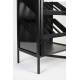 Vinothèque Rob Woody Armoire à Vin Moderne Rangement Bouteilles et Verres en Métal Bois Noir et Verre 35x52x103cm