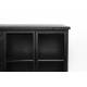 Cabinet Ferre Bas Woody Bahut sur Roulettes Meuble de Rangement 4 Portes 1 Etagère en Métal et Bois Noir 35x75x120cm