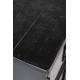 Cabinet Ferre Bas Woody Bahut sur Roulettes Meuble de Rangement 4 Portes 1 Etagère en Métal et Bois Noir 35x75x120cm