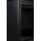 Cabinet Ferre Bas Woody Bahut sur Roulettes Meuble de Rangement 4 Portes 1 Etagère en Métal et Bois Noir 35x75x120cm
