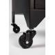 Cabinet Ferre Bas Woody Bahut sur Roulettes Meuble de Rangement 4 Portes 1 Etagère en Métal et Bois Noir 35x75x120cm