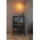 Cabinet Ferre M Woody Bahut sur Roulettes Meuble de Rangement 2 Portes 1 Etagère 1 Tiroir en Métal et Bois Noir 35x65x105cm
