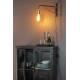 Cabinet Ferre M Woody Bahut sur Roulettes Meuble de Rangement 2 Portes 1 Etagère 1 Tiroir en Métal et Bois Noir 35x65x105cm