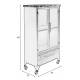 Cabinet Ferre M Woody Bahut sur Roulettes Meuble de Rangement 2 Portes 1 Etagère 1 Tiroir en Métal et Bois Noir 35x65x105cm