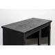 Cabinet Ferre M Woody Bahut sur Roulettes Meuble de Rangement 2 Portes 1 Etagère 1 Tiroir en Métal et Bois Noir 35x65x105cm