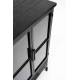 Cabinet Ferre M Woody Bahut sur Roulettes Meuble de Rangement 2 Portes 1 Etagère 1 Tiroir en Métal et Bois Noir 35x65x105cm
