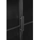Cabinet Ferre L Woody Bahut sur Roulettes Meuble de Rangement 4 Portes 2 Etagères en Métal et Bois Noir 35x76x133cm