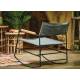 Fauteuil à Bascule Edmond Rocking Chair Design Athezza en Bois Métal et Tissu Gris 60x73x76cm