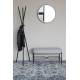 Banc Milou Rectangulaire Woody Banquette Moderne Assise d'Appoint en Métal Noir et Tissu Gris 35x45x90cm
