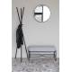 Banc Milou Rectangulaire Woody Banquette Moderne Assise d'Appoint en Métal Noir et Tissu Gris 35x45x90cm