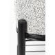 Banc Milou Rectangulaire Woody Banquette Moderne Assise d'Appoint en Métal Noir et Tissu Gris 35x45x90cm