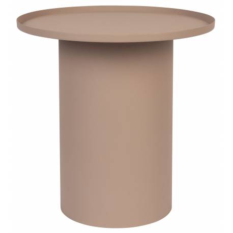 Guéridon Sverre Rond Rose Woody Bout de Canapé Design Table d'Appoint en Métal Rose 45x45,5x45,5cm