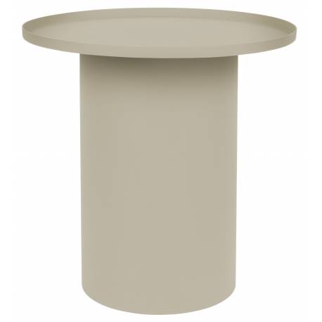 Guéridon Sverre Rond Ivoire Woody Bout de Canapé Design Table d'Appoint en Métal Couleur Ivoire 45x45,5x45,5cm