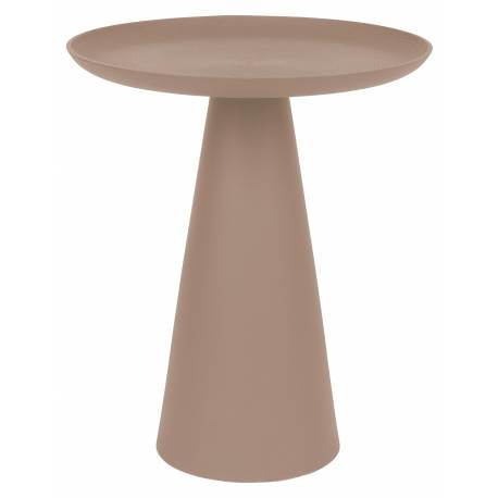 Guéridon Ringar Medium Rond Rose Woody Bout de Canapé Design Table d'Appoint en Métal Rose 39,5x39,5x45,5cm