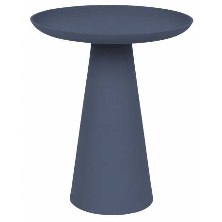 Guéridon Ringar Medium Rond Bleu Woody Bout de Canapé Design Table d'Appoint en Métal Bleu 34,5x34,5x41,5cm