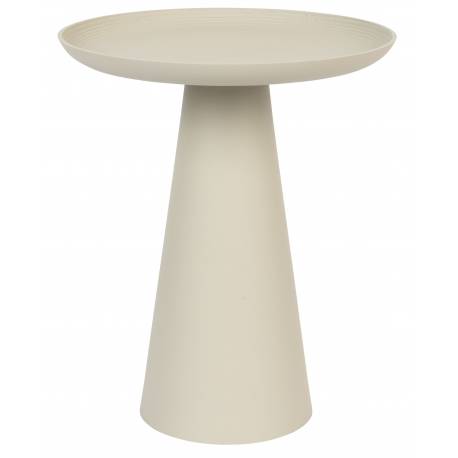Guéridon Ringar Medium Rond Ivoire Woody Bout de Canapé Design Table d'Appoint en Métal Couleur Ivoire 34,5x34,5x41,5cm