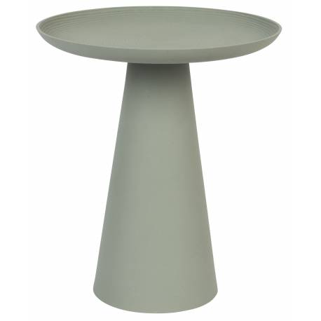 Guéridon Ringar Large Rond Vert Woody Bout de Canapé Design Table d'Appoint en Métal Vert 39,5x39,5x45,5cm