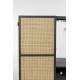 Vinothèque Basse Guuji Woody Armoire à Vin Design en Bois Noir, Métal Noir et Cannage Rotin Naturel 38x80x100cm