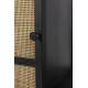 Vinothèque Basse Guuji Woody Armoire à Vin Design en Bois Noir, Métal Noir et Cannage Rotin Naturel 38x80x100cm