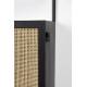 Vinothèque Murale Guuji Woody Armoire à Vin Design en Métal Noir et Cannage Rotin Naturel 18x60x100cm
