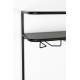 Vinothèque Murale Guuji Woody Armoire à Vin Design en Métal Noir et Cannage Rotin Naturel 18x60x100cm