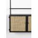 Vinothèque Murale Guuji Woody Armoire à Vin Design en Métal Noir et Cannage Rotin Naturel 18x60x100cm