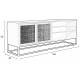 Meuble TV Guuji Woody Meuble de Rangement Design en Bois, Métal Noir et Cannage Rotin Naturel 38x55x150cm