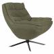 Fauteuil Vince Vert Dutchbone Siège de Salon Moderne en Tissu Vert, Bois et Métal Noir 69x81x82cm