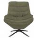 Fauteuil Vince Vert Dutchbone Siège de Salon Moderne en Tissu Vert, Bois et Métal Noir 69x81x82cm