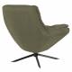 Fauteuil Vince Vert Dutchbone Siège de Salon Moderne en Tissu Vert, Bois et Métal Noir 69x81x82cm