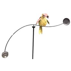Mobile De Jardin En Métal Patiné - Tuteur Avec Chouette Et Oiseaux, 156 Cm De Haut, Déco Extérieure Animée