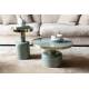 Table Basse Ronde Glam Vert Zuiver Table d'Appoint Moderne en Métal Vert et Doré 35x60x60cm