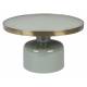 Table Basse Ronde Glam Vert Zuiver Table d'Appoint Moderne en Métal Vert et Doré 35x60x60cm