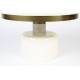 Table Basse Ronde Glam Blanc Zuiver Table d'Appoint Moderne en Métal Blanc et Doré 35x60x60cm