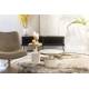 Table Basse Ronde Glam Blanc Zuiver Table d'Appoint Moderne en Métal Blanc et Doré 35x60x60cm