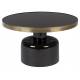 Table Basse Ronde Glam Noir Zuiver Table d'Appoint Moderne en Métal Noir et Doré 35x60x60cm