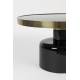 Table Basse Ronde Glam Noir Zuiver Table d'Appoint Moderne en Métal Noir et Doré 35x60x60cm