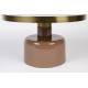 Table Basse Ronde Glam Rose Zuiver Table d'Appoint Moderne en Métal Rose et Doré 35x60x60cm