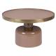 Table Basse Ronde Glam Rose Zuiver Table d'Appoint Moderne en Métal Rose et Doré 35x60x60cm