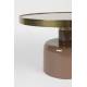 Table Basse Ronde Glam Rose Zuiver Table d'Appoint Moderne en Métal Rose et Doré 35x60x60cm