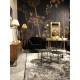 Buffet Volan Dutchbone Meuble TV Bahut de Rangement en Acier Laiton et Manguier Massif 40x60x135cm