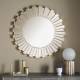 Miroir Solaire Signature Glace Ronde Murale en Métal Doré7x130x130cm