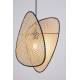 Suspension 1 Lumière Screen XS Market Set Eclairage Moderne en Tissu Noir Cannage Naturel et Métal Noir 12x33x320cm