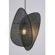 Suspension 1 Lumière Screen XS Market Set Eclairage Moderne en Tissu Cannage et Métal Noir 12x33x320cm