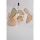 Suspension Screen XL Market Set Eclairage Moderne Style Mobile en Tissu Noir Cannage Naturel et Métal Noir 110x110x345cm