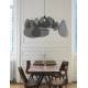 Suspension Screen XL Market Set Eclairage Moderne Style Mobile en Tissu Cannage et Métal Noir 110x110x345cm