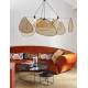 Suspension Screen XXL Market Set Eclairage Moderne Style Mobile en Tissu Noir Cannage Naturel et Métal Noir 150x150x250cm