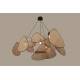Suspension Screen XXL Market Set Eclairage Moderne Style Mobile en Tissu Noir Cannage Naturel et Métal Noir 150x150x250cm