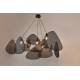 Suspension Screen XXL Market Set Eclairage Moderne Style Mobile en Tissu Cannage et Métal Noir 150x150x250cm